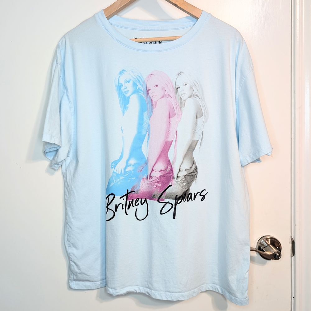 Britney Spears Graphic T Shirt Blue Pop Star Band Tee Official Merch L